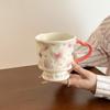 Advanced Design Sense Goblet Hand Painted Mug Ceramic Cup Household Drinking Water Cup Girls Coffee Cup Souvenir