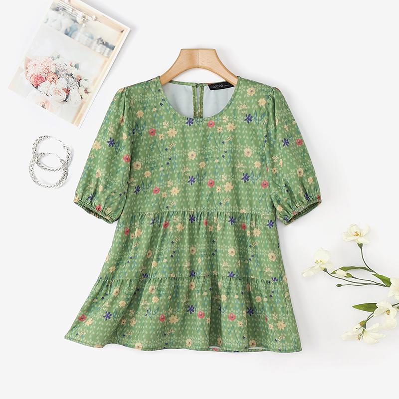 

ZANZEA Женская повседневная летняя блузка с коротким рукавом и V-образным вырезом 5XL