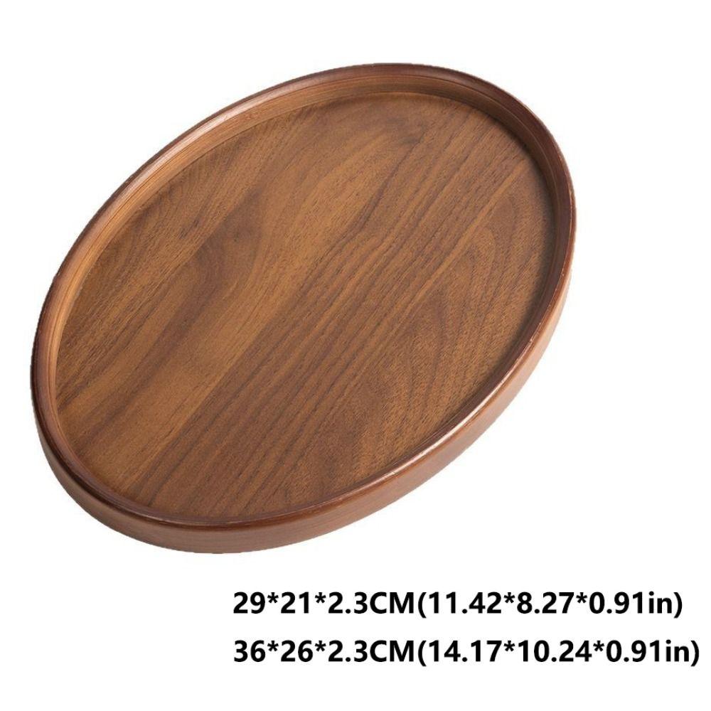 New Wooden Wooden Tray Retro Style Creative Fruit Platter Large Capacity Portable Food Storage Trays Coffee Table