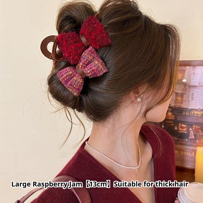 Stylish, Retro Double-sided Bow Hair Clip for Women, High-end Hair Accessory.