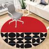 1pc Black and White Abstract Pattern Office Round Area Rug,  Mat Suitable For Office, Under Office Chairs Bedroom Living Room Home Decor, Room Deco