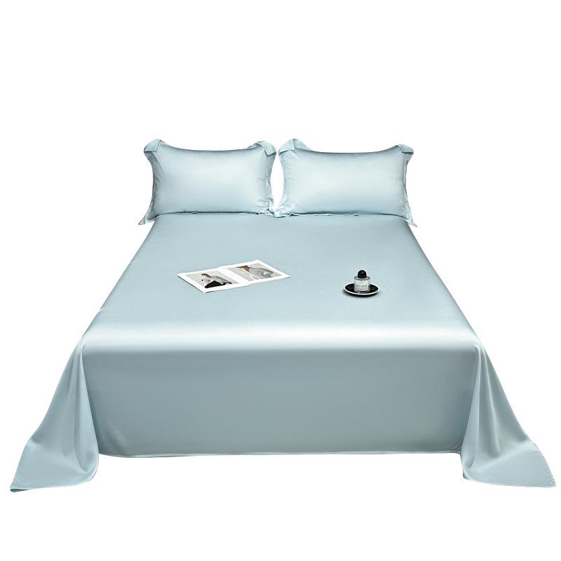 Solid Color Ice Silk Bed Sheet Set - Summer Cooling, Double/Single, Three-Piece, 2025 Edition