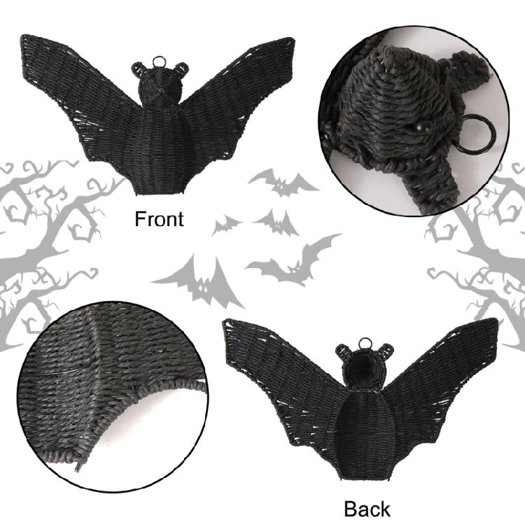 Halloween Bat Door Hanging Decoration, Black Paper Rope Wall Ornament for Window Ceiling Backdrops Home Display