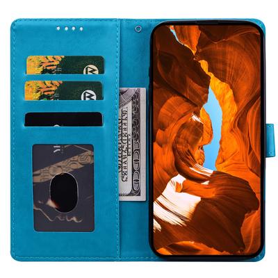 For iPhone 17 Pro Max Leather Case Imprinted Floral Pattern Wallet Stand Flip Phone Cover