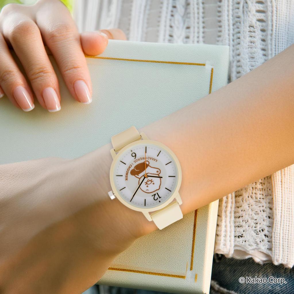 Fieldwork Kakao Friends Analog Silicone Strap Women's Watch, G, Chunsik, Yellow, KKO001-1