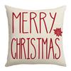 Christmas Red Pillowcase White Snowflake Linen Print Sofa Cushion Home Pillowcase