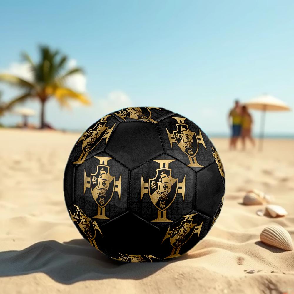 CR Vasco da Gama Soccer Ball, colorful, suitable for all ages, machine-stitched, PVC material, competition grade, durable and high bounce