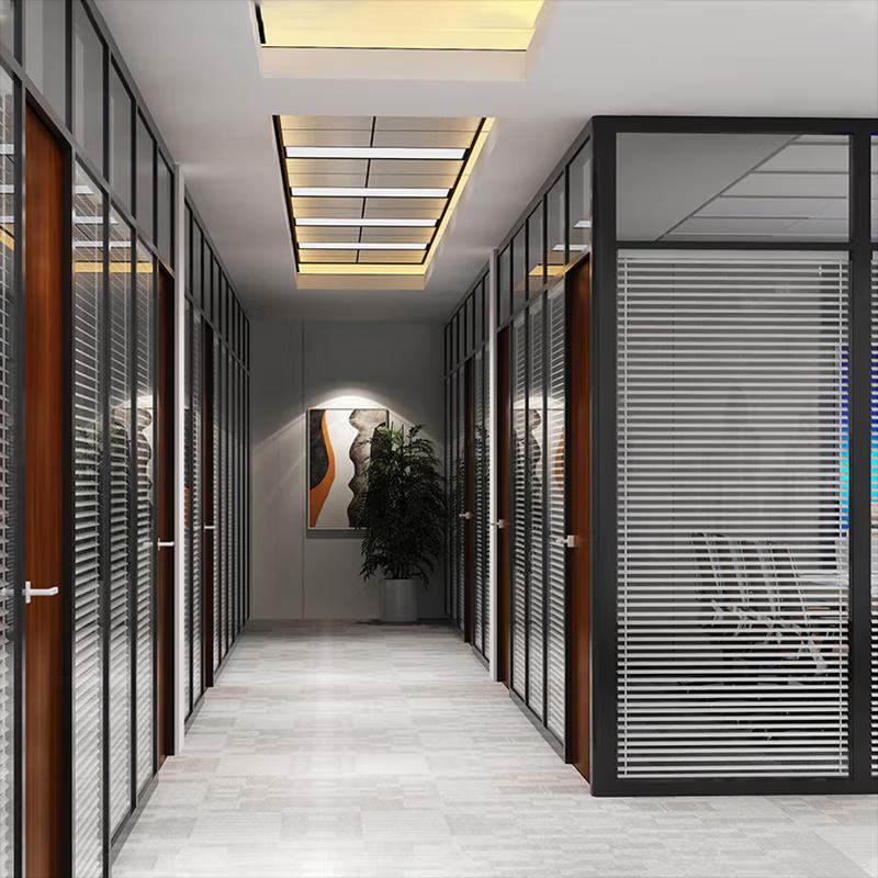 Aluminum Alloy Office Glass Partition with Blinds