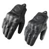 Retro Motorcycle Gloves Perforated Glove Breathable Genuine Leather Black All Seasons Moto Racing Cycling Motocross Bike Knight