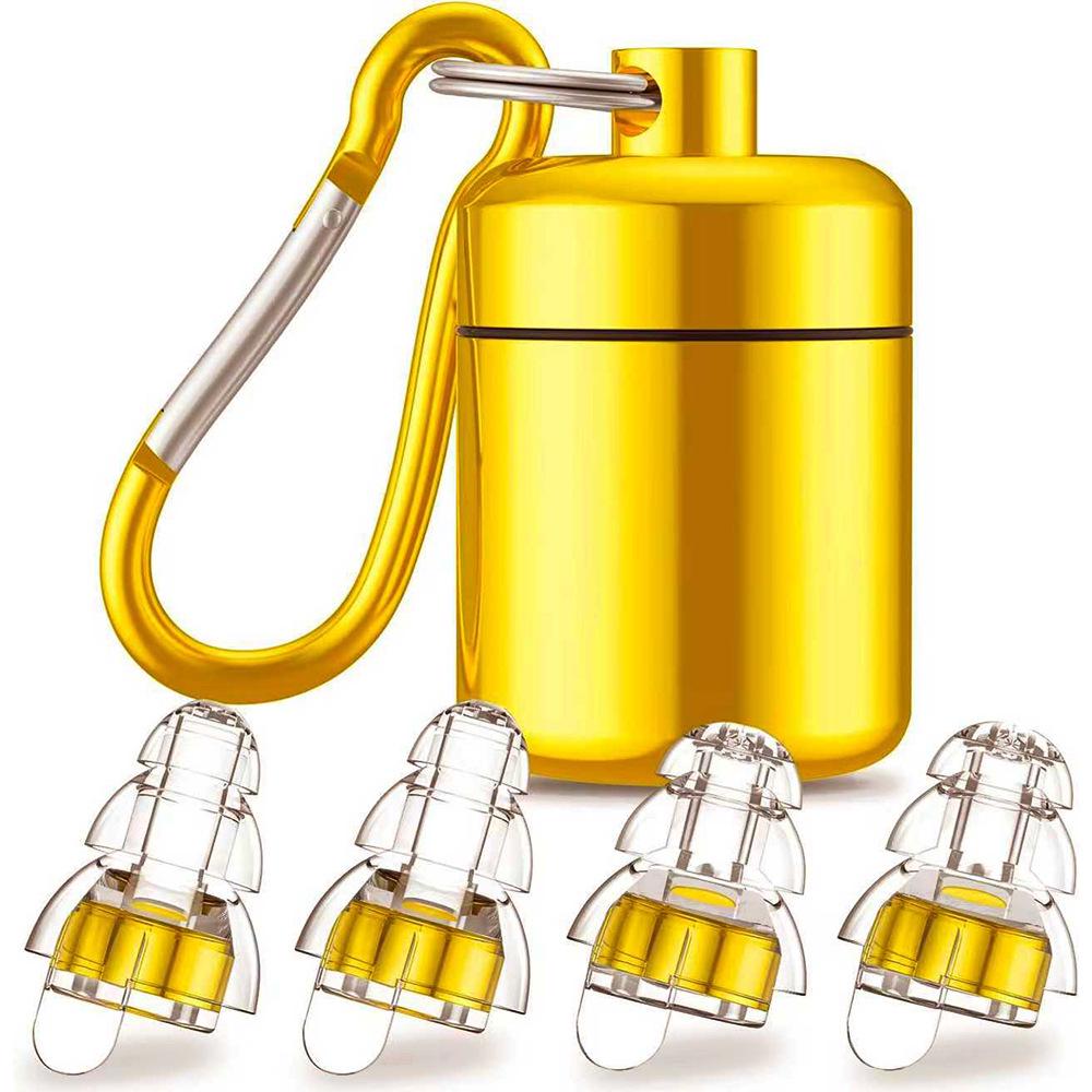 High-Quality Soundproof Silicone Earplugs with Filter and Waterproof Storage Case for Music and Flights