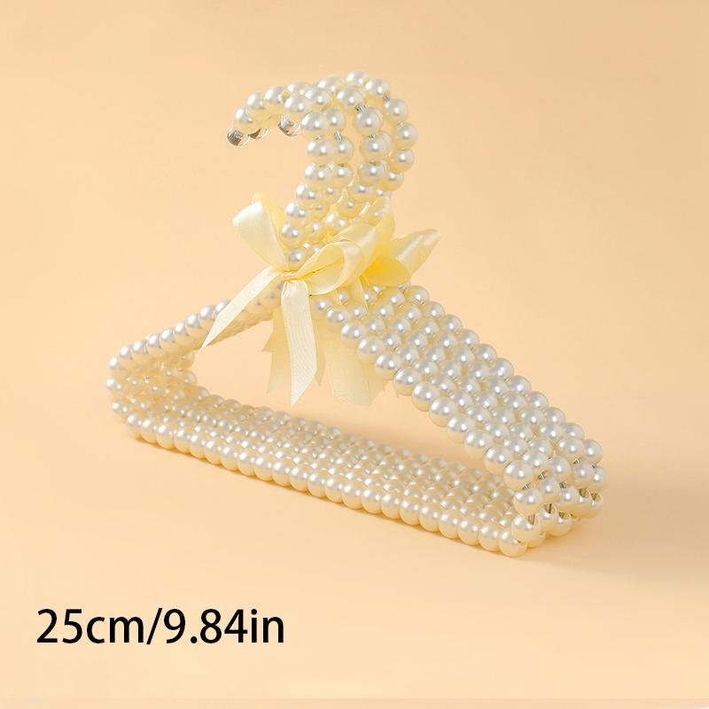 5pcs Stylish Artificial Pearl Pet Clothes Hanger 20/25/30cm Pearl Small Clothes Hanger