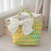Elegant Bowknot Accent Basket for Weddings Holiday Gatherings and Travel Uses