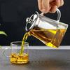350/550/750ML Glass Teapot with Strainer Transparent Four Sided Fair Cup Glass Teapot Office Household Summer Winter Drinkware
