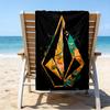 proof beach towel with a V-VOLCOM LOGO1 pattern - soft,absorbent,quick-drying,machine washable - perfect for swimming,camping,bathing