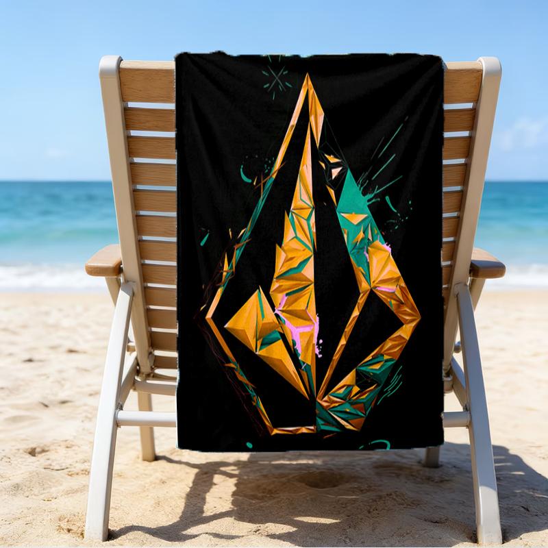 proof beach towel with a V-VOLCOM LOGO1 pattern - soft,absorbent,quick-drying,machine washable - perfect for swimming,camping,bathing