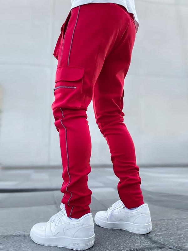 Men's Spring and Autumn Casual Straight-Leg Cargo Pants with Multiple Pockets