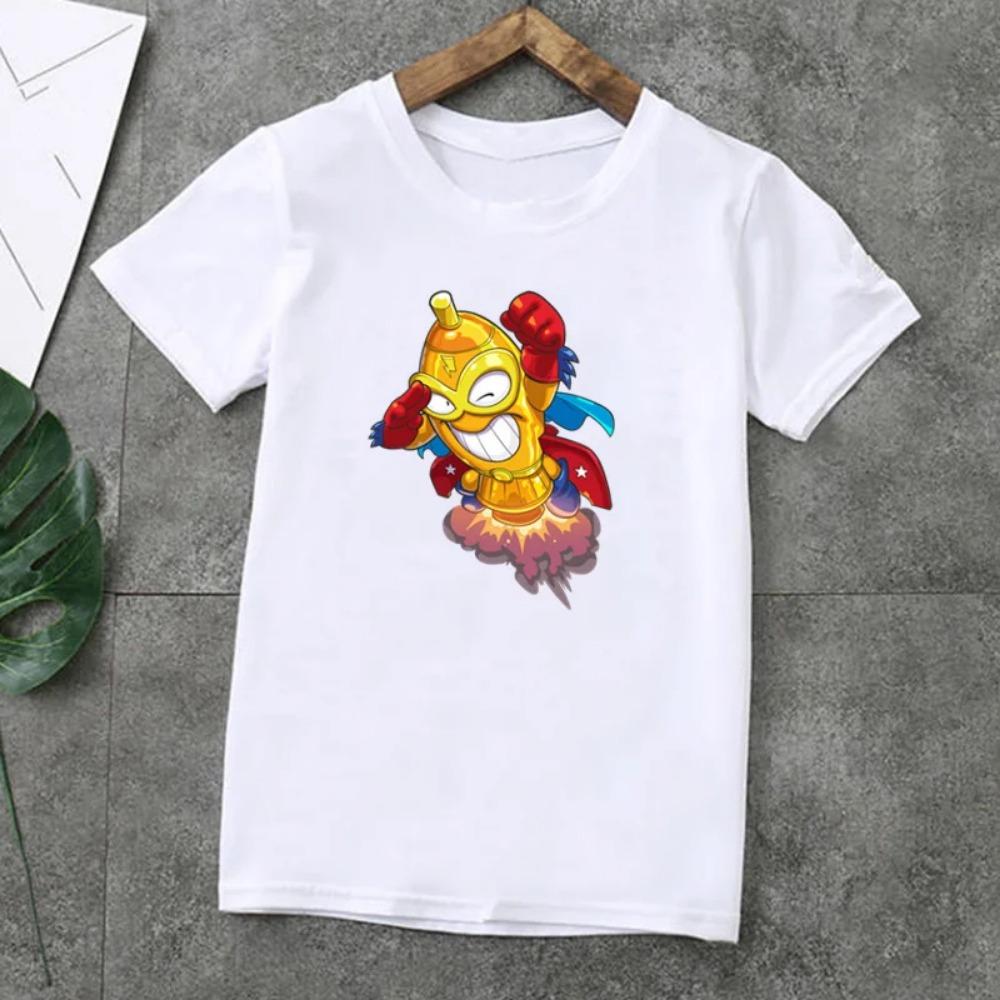 Summer Fashion Unisex T-shirt Cute Los Super Zings Series 4 Cartoon Kids T-Shirts Short Sleeve Print Boys Girls Tops,ooo5358