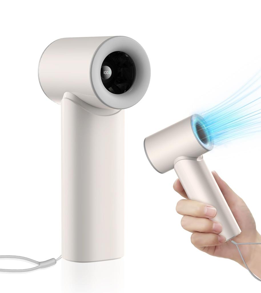 TONEOF Handheld 5000mAh High 5 Speed LCD with Heatstroke Perfect for Outdoor Fireworks and More Fan, Capacity, Rechargeable, Compact, Mini, Portable,