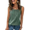 Damen ärmelloses Tanktop atmungsaktive Leinenmischung lockere Passform Basic Rundhalsausschnitt leichtes Freizeitshirt für Frühling Sommer