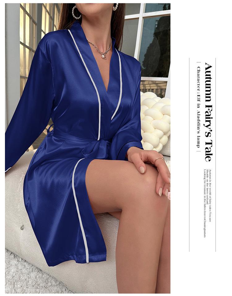 Women's Summer Ice Silk Robe: Lightweight, Fashionable Bathrobe Cardigan