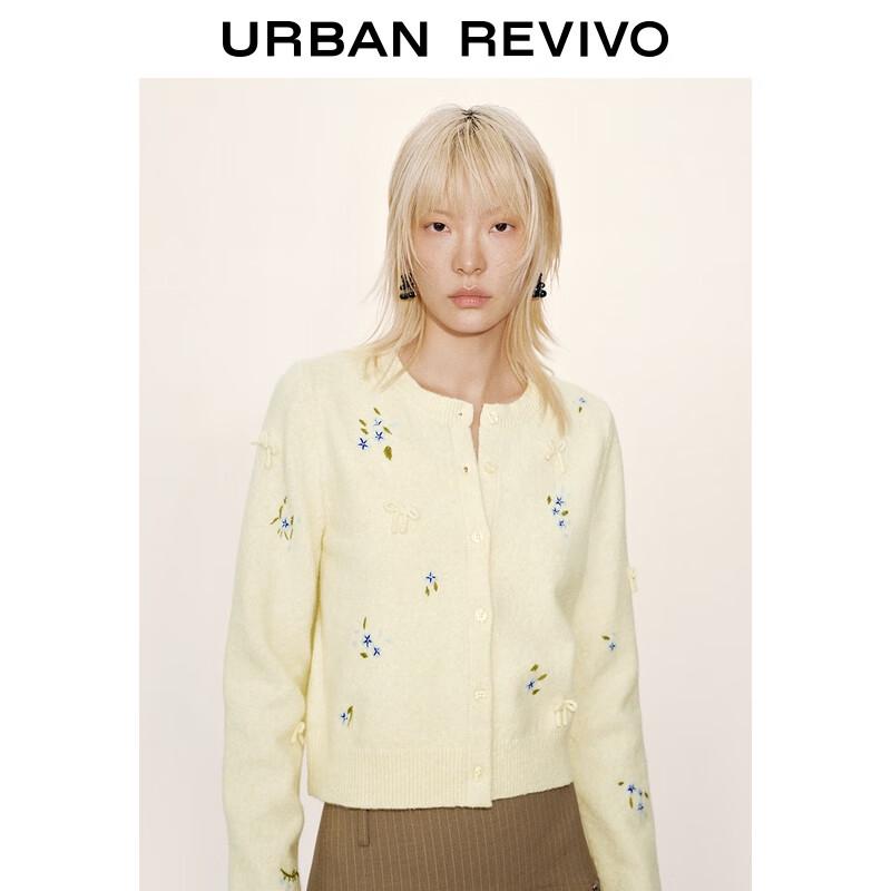 Women's Bowknot Floral Jacquard Knit Cardigan