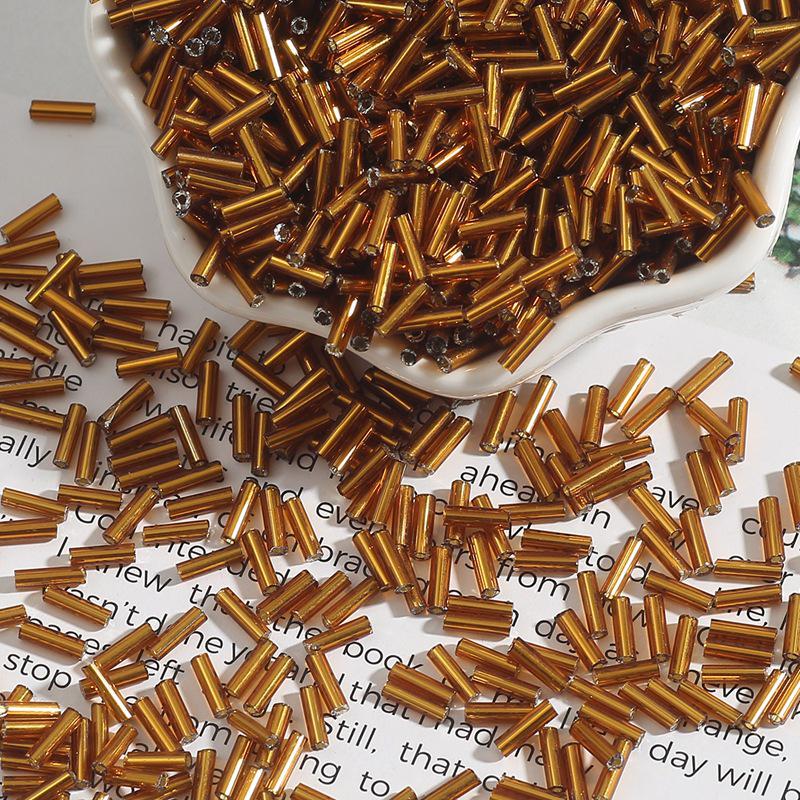 7mm Silver-Filled Glass Rice Tube Beads for DIY Jewelry, Necklace & Clothing Accessories