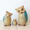 3pcs Set Outdoor Garden Decoration Ornaments Ceramic Ornaments Living Room Foyer Decoration Ornaments Creative Ceramic Owl Craft