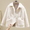 Veste en Fausse Laine d'Agneau pour Femme - Style Coréen Automne/Hiver 2025, Coupe Régulière, Manteau Petite Taille