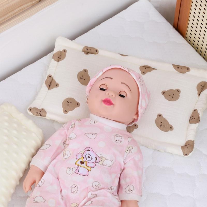 Baumwolle Babybettwäsche Kissen Neugeborenen Säuglingskissen Sicher & Bequemes Kissen Sanfte Unterstützung für Neugeborene Erholsamer Schlaf