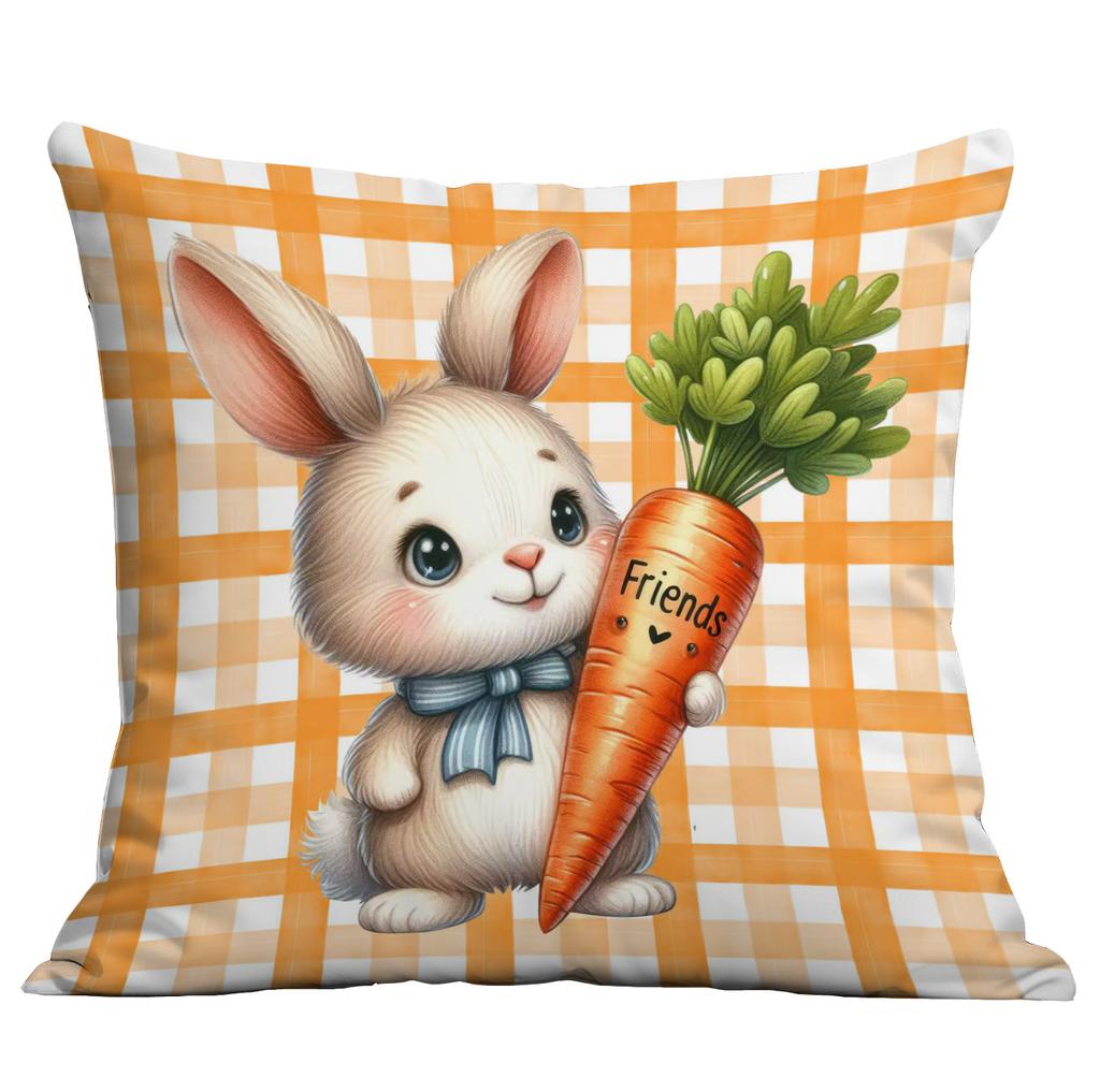 Hot Easter Pillowcase Cute Rabbit Carrot Print Cushion Pillowcase