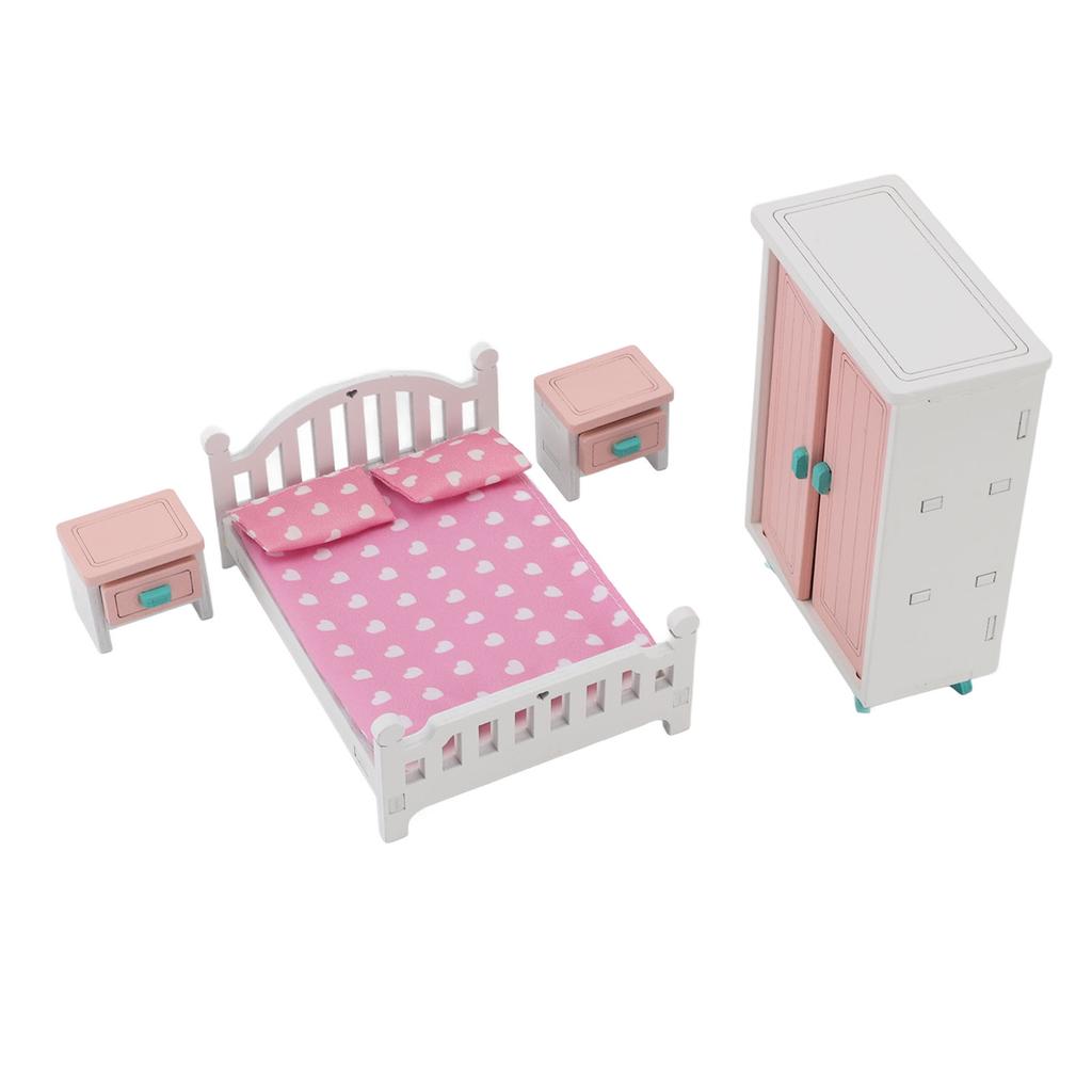 Children Simulation Miniature Dollhouse Bedroom Scene Small Furniture Home Role Playing Educational 