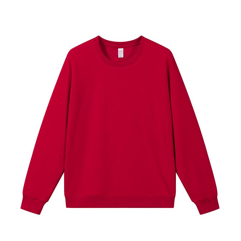 Customized Heavyweight Cotton Hoodie with Embroidered Logo - Men's Loose Fit, Round Neck, Regular Shoulder Style.