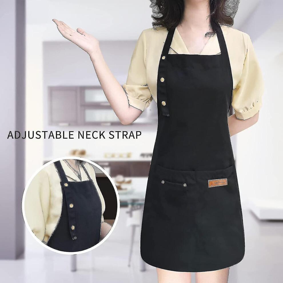 Apron for Men Women with Adjustable Straps And Large Pockets, Canvas Cotton Cooking K