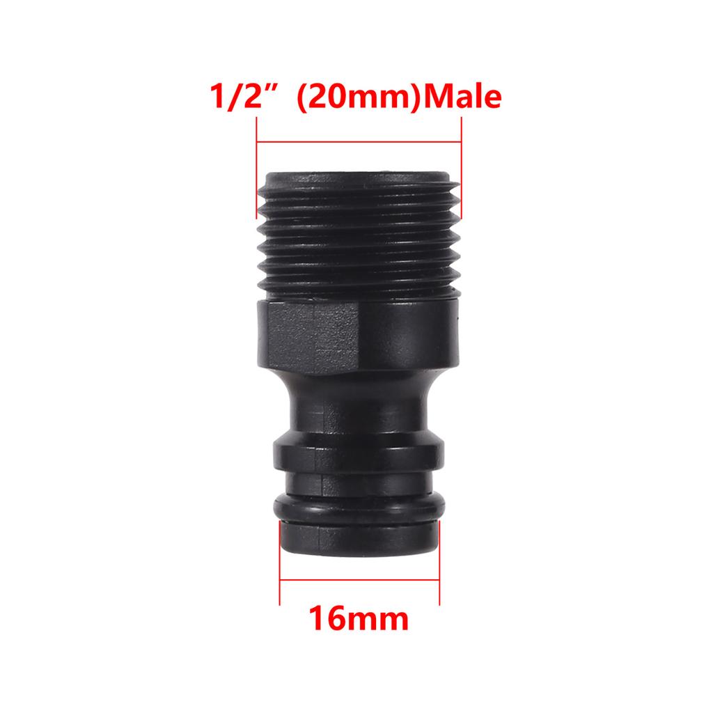 16mm Nipple Quick Connectors Plastic 1/2 3/4 Inch Male Female Thread Water Gun Adapters Garden Irrigation Coupling Faucet Joints