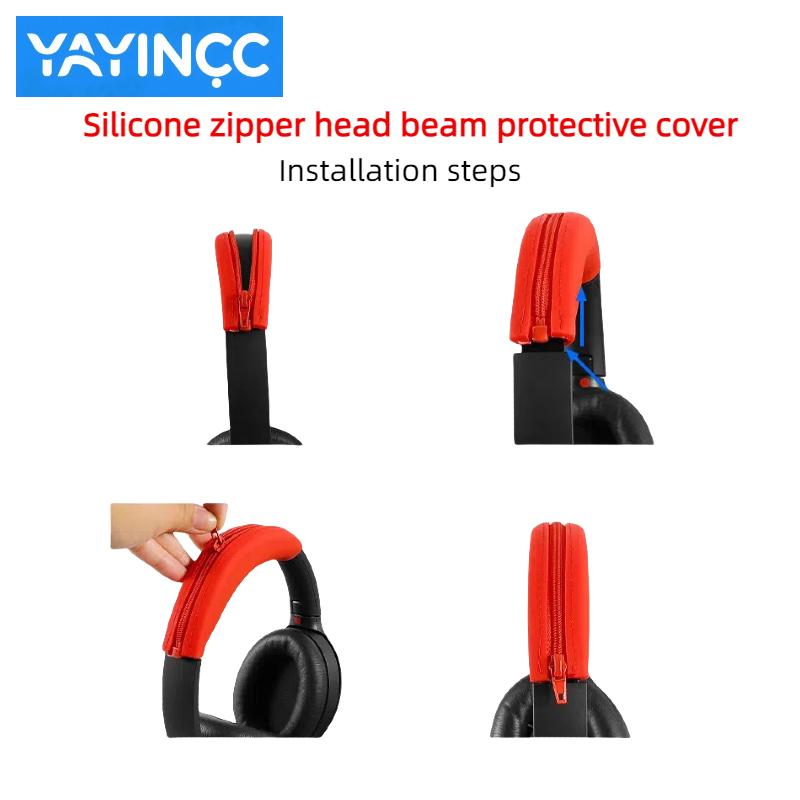 YAYINCC for Bose QC15 QC25 QC35 QC45 earphones Silicone ear cap/zipper head beam protective cover not afraid of peeling off skin