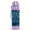 1PC Starry Night Van Gogh Art Print 750ml Color Plastic Sports Water Bottle Leakproof Flip Straw Lid Suitable for Sports Office Home Use