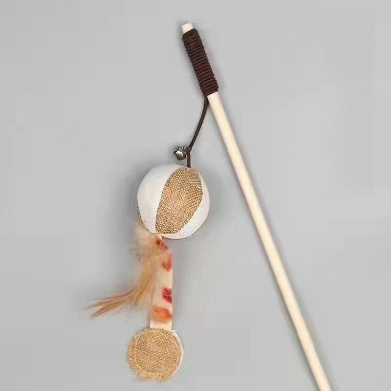 1 ks Teaser Pierkové Hračky Mačiatko Zábavná Farebná Tyč Mačacia Palička Hračky Drevené Domáce Mačacie Hračky Interaktívna Palička Potreby pre Domáce Mačky