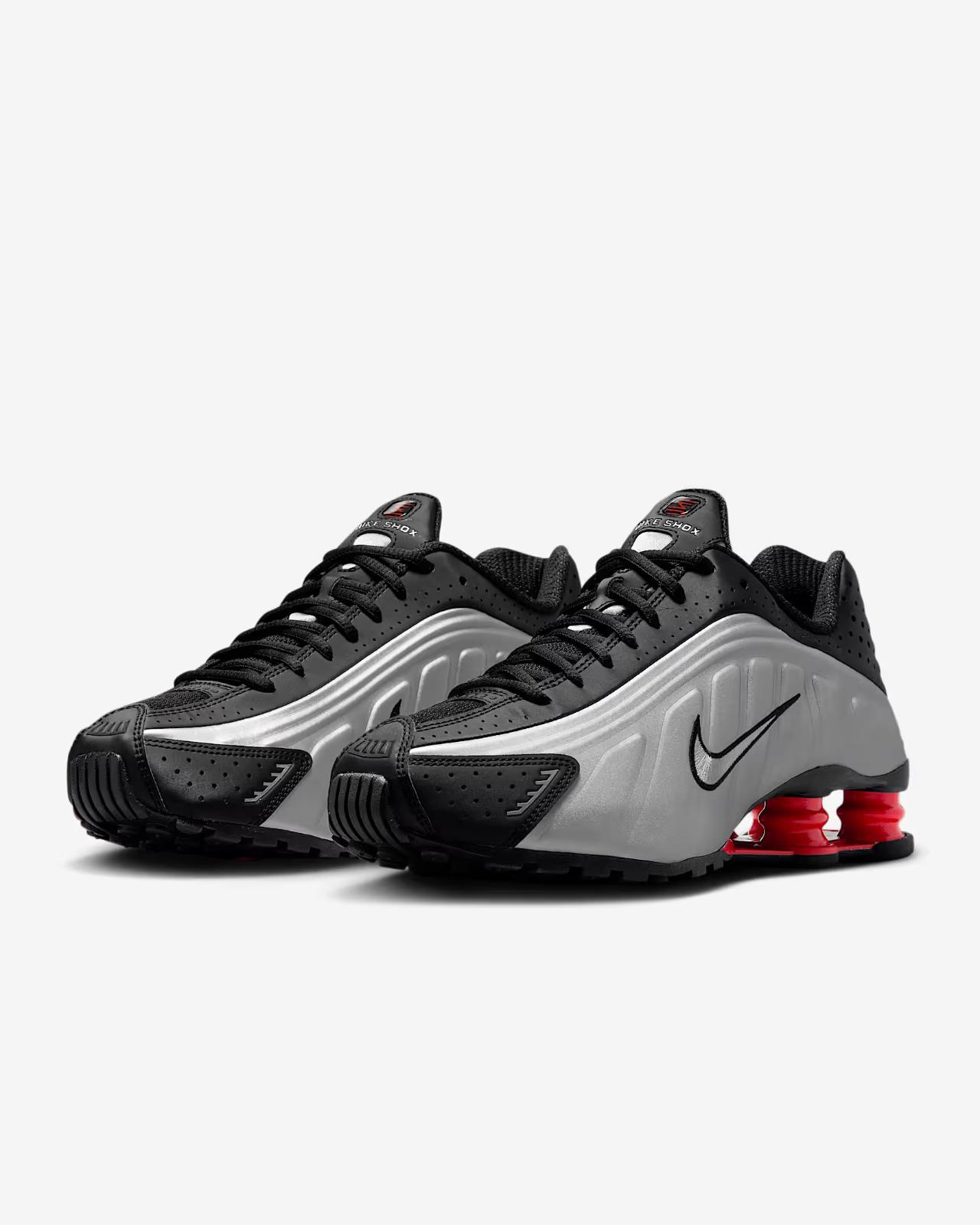 AR3565-011 Nike Shox R4 Black Light Crimson Metallic Silver 2025 (Men s) 4