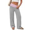 Damen High Waist Weite Hosen Weiche Lässige Color Block Hosen