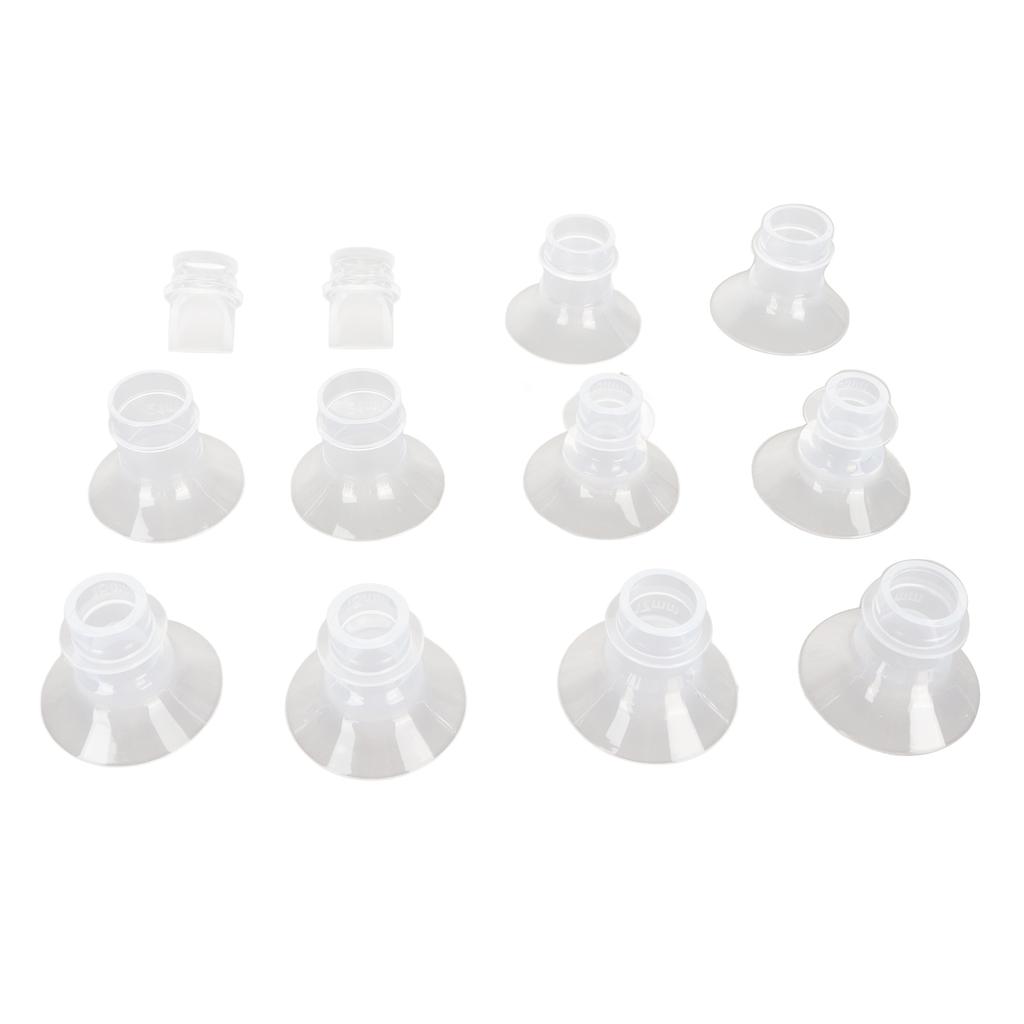 10pcs Breast Pump Flange Inserts Wearable Breast Pump Silicone Flange with Duckbill Valve 13mm 15mm 17mm 19mm 21mm