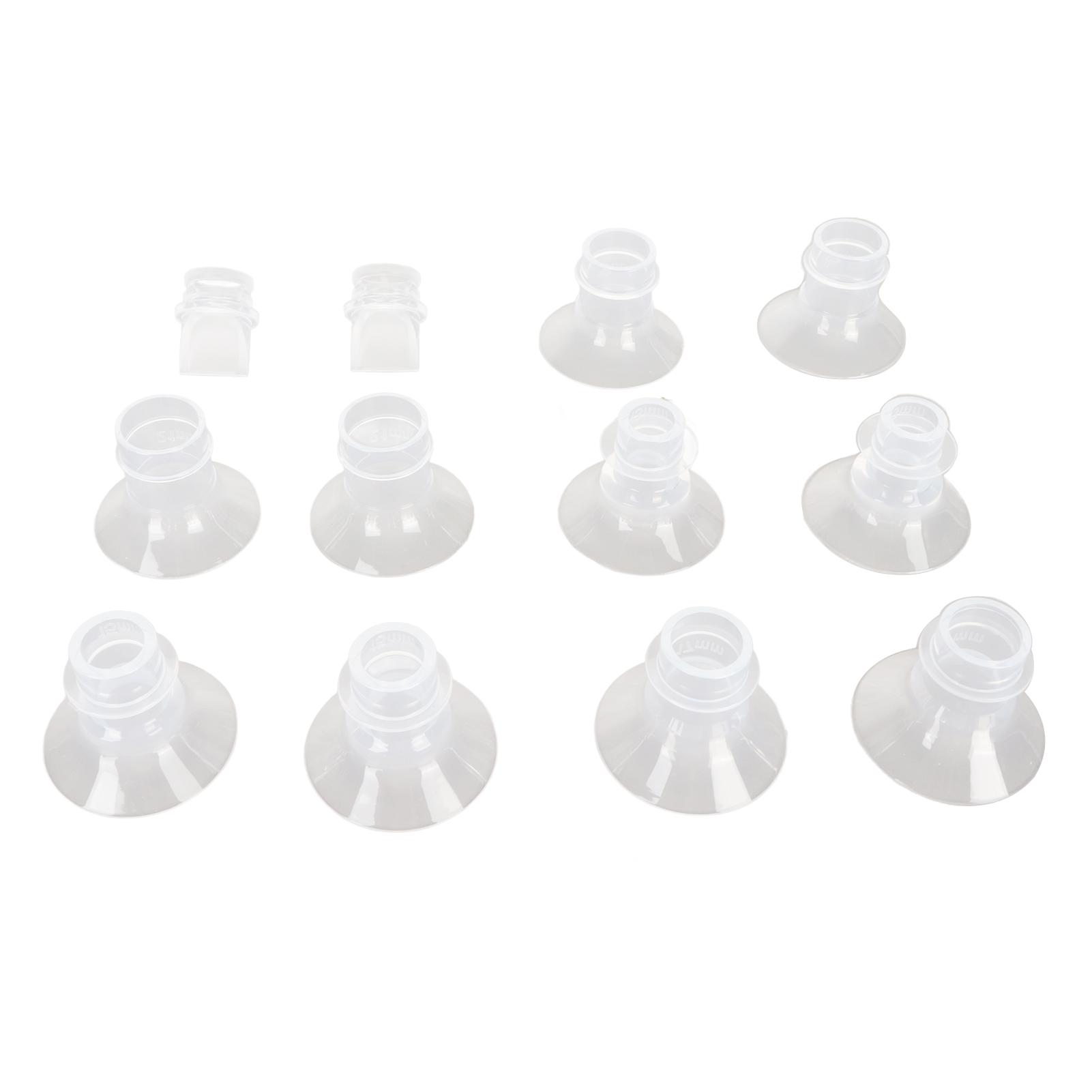 

10pcs Breast Pump Flange Inserts Wearable Breast Pump Silicone Flange with Duckbill Valve 13mm 15mm 17mm 19mm 21mm