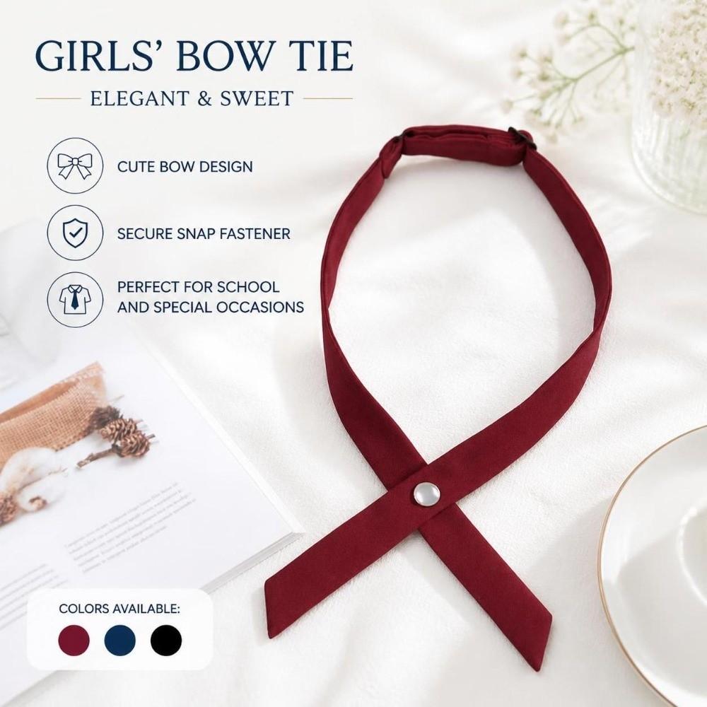 Solid Color Bow Tie Accessories Removable Design Neck Collar Decor JK Uniform Decor School Uniform