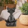 Resin Zen Cat Figurine In Meditation Pose for Home and Office Decor