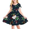 Sanrio New Summer Girls Dress Fashion Cartoon Cute Cinnamoroll &Hello Kitty 3D Printing Dress Kid Short Sleeve Princess Clothing