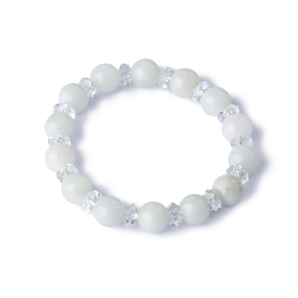 13cm Itoigawa Natural Jadeite White with Japanese National Jomon Power Stone Jadeite Workshop Special Paulownia Wood Quality Guarantee ABR0901 (8mm