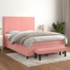 3137730 vidaXL Divan Bed with Mattress Pink 140x200 Cm Velvet