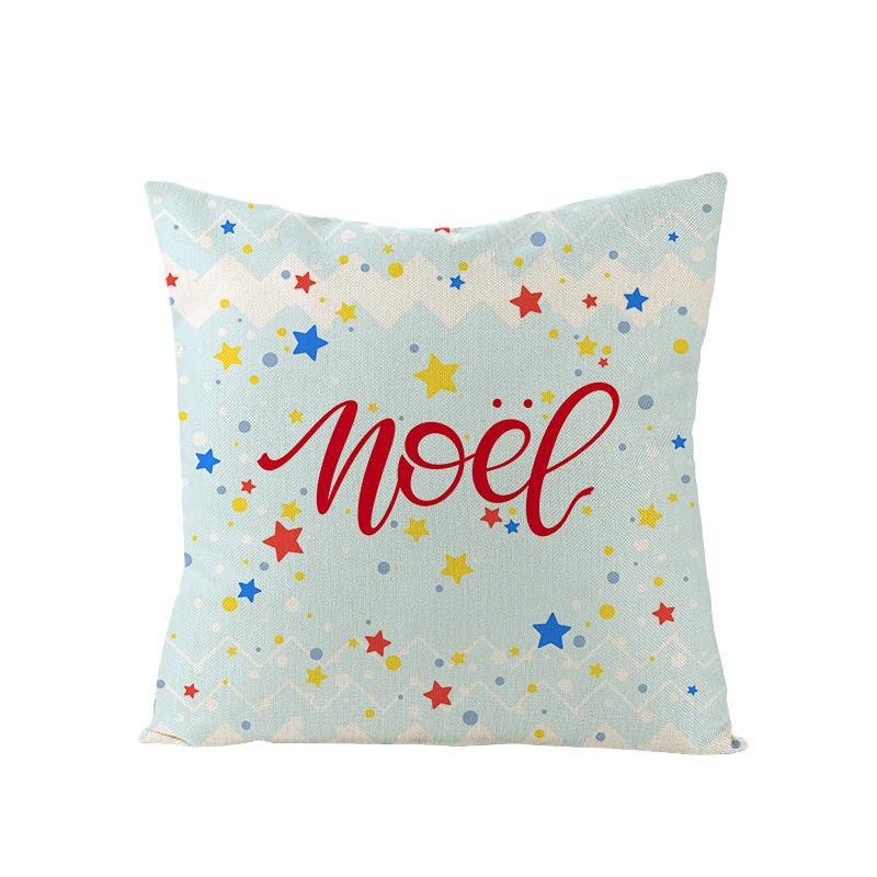 Home Polyester Pillow Cover Cartoon Digital Print Christmas Cushion Cover Living Room Sofa Cushion Cover