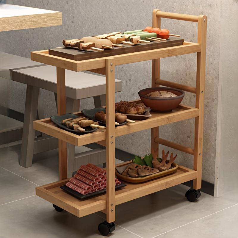 Commercial Kitchen & Hot Pot Serving Cart W/ Locking Wheels | Restaurant, Home