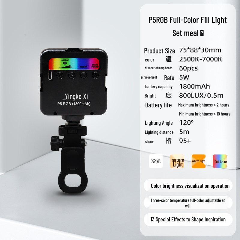 Yingkexi Mini RGB DSLR Camera Fill Light for Photography & Live Streaming