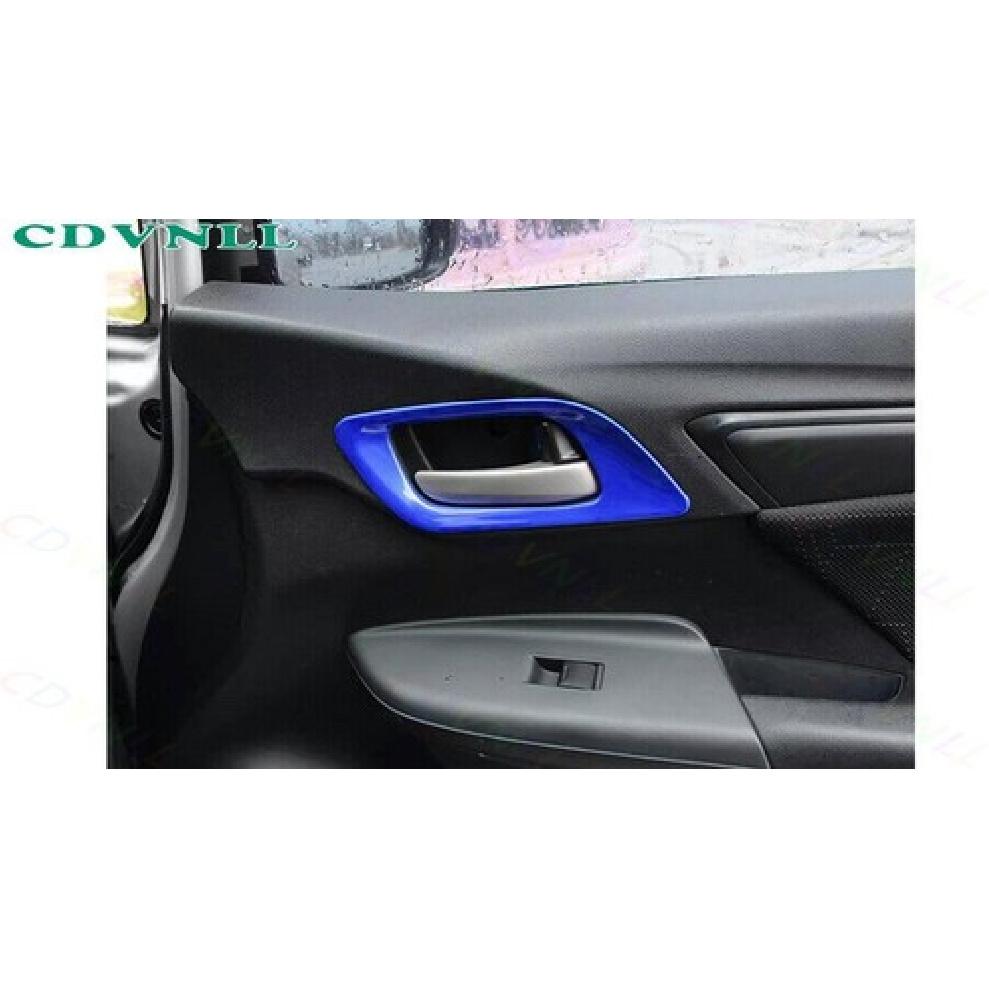 Inner Door Handle Decor Frame Cover Trim For Honda Fit/Jazz 2014-20 Bright Blue